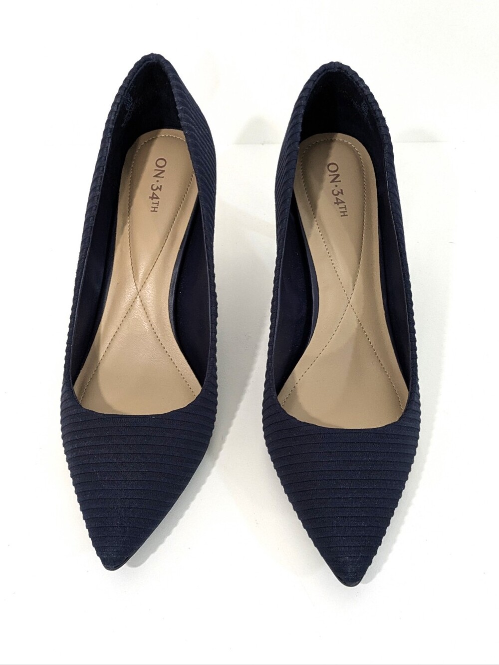 NEW On 34th Navy Blue Point Toe Jeules Pumps - Size 11 Womens Heels - Picture 3 of 8